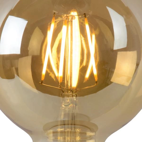 Lucide G95 - Lámpara de filamento - Ø 9,5 cm - LED Regul. - E27 - 1x5W 2700K - Ámbar - detalle 1